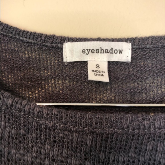 EYESHADOW Lightweight Cotton Blend Knit Top Lace Fringe Feminine Sweater S - Picture 3 of 5